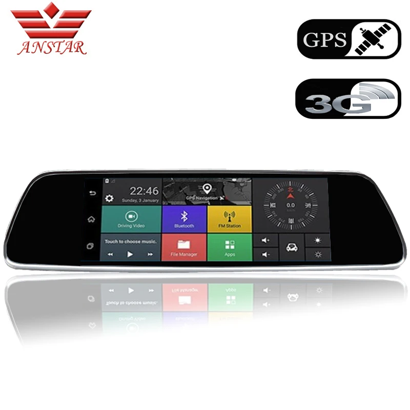 Автомобильный видеорегистратор ANSTAR 7 дюймов 3G FHD 1080P GPS Bluetooth двойной объектив