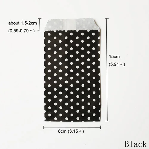 25pcs black 25 шт цветные точки горошек бумажные сумки для подарков вечерние сумка для угощений Бумажные Подарочные Сумки Свадебная сумка для конфет подарки принадлежности для рождения детей - Цвет: 25pcs black