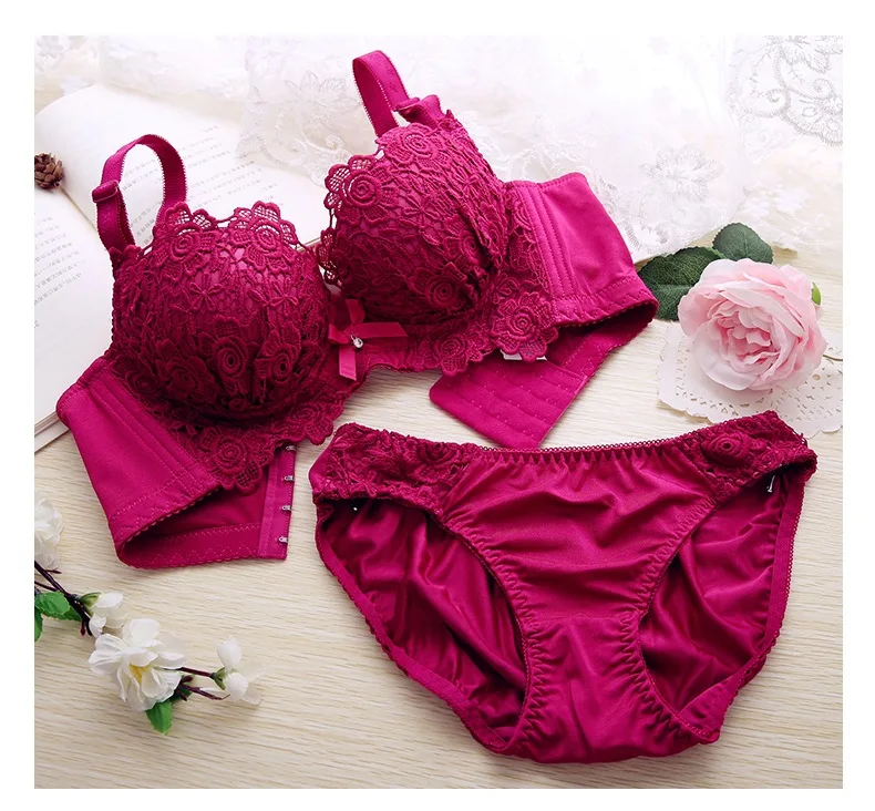 Push Up Bra Set Sexy Lingerie Underwear Women Panties And Bralette Underclothes Female Underwear  Embroidery Cotton Bralet Set cheap underwear sets