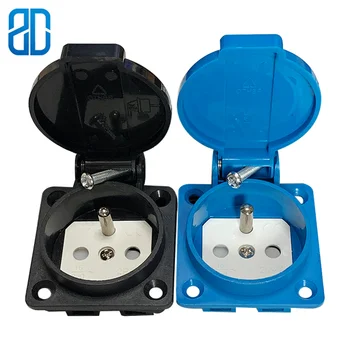 

French Waterproof Dustproof Industrial Socket 16A 250V AC Power Socket Power Connector Plug Electrical Socket with Cover
