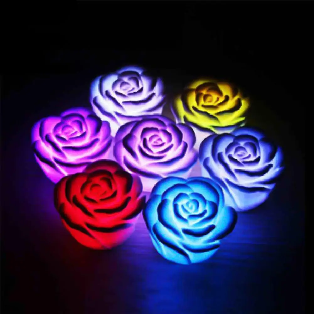 

Colorful Rose Night Light 7 Color Changing LED Night Light Bedroom Lamp Valentine Party Decor Creative Romantic Gift Decor light