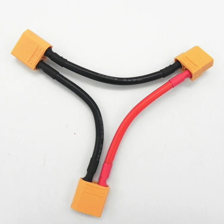 XT90 Female to 2x XT90 Male Parallel Y Harness 10AWG 10CM for RC LiPo Battery 
