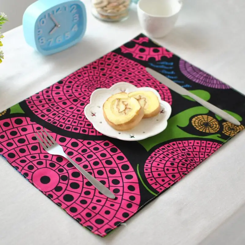 4pcs Upscale European style cloth placemat table mat Western pad Placemats double thick mat slip