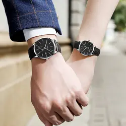 SINOBI любовника часы моды кожаным ремешком Для мужчин Для женщин часы Топ марка Авто Дата часы reloj mujer reloj hombre