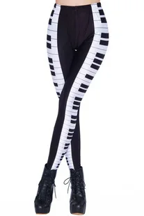 

Free shipping women Digital printing music notes piano keys printed sexy casual pants