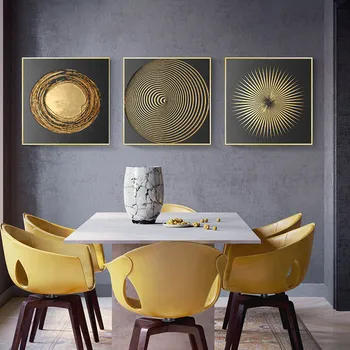 

Abstract Gold Black Luxury Nordic Canvas Art Painting Home Decor Wall Art Retro Print Living Room Vintage Minimalist Picture