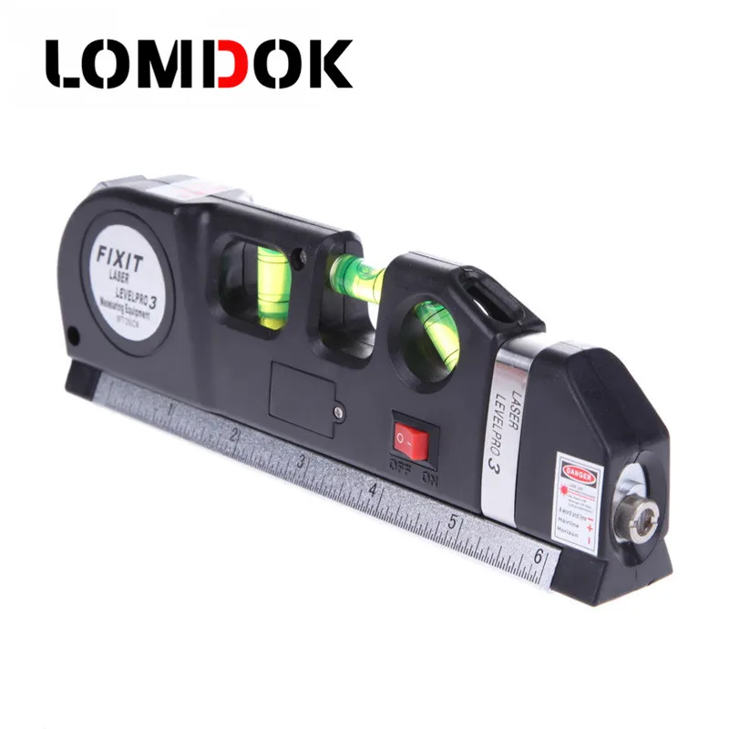 

LOMDOK New Laser Level Horizon Vertical Measure 8FT Aligner Standard and Metric Ruler Multipurpose Measure Level Laser Black