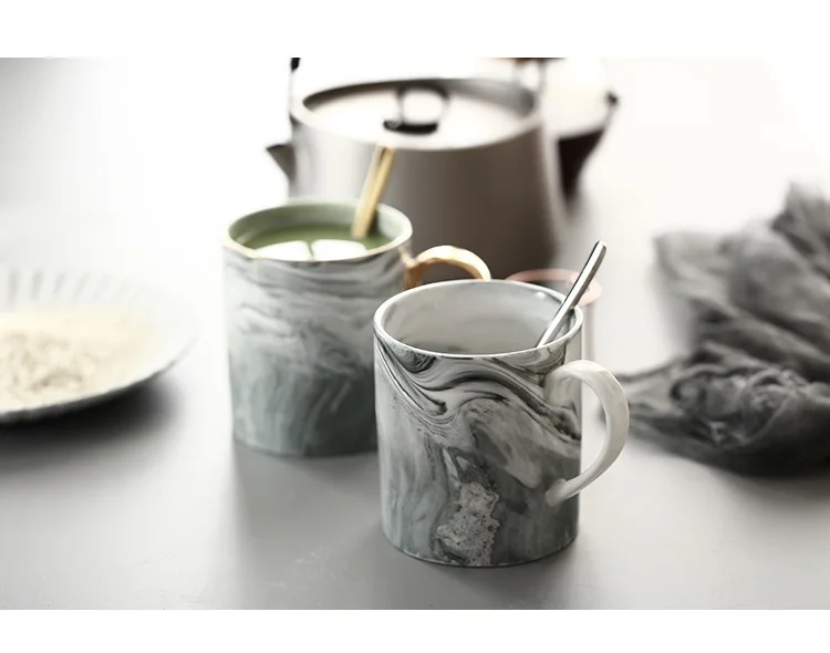 Глод мраморный фарфор кофейная Кружка керамика чай молоко чашка Леди Нежный человек печатных Творческий свадебный подарок