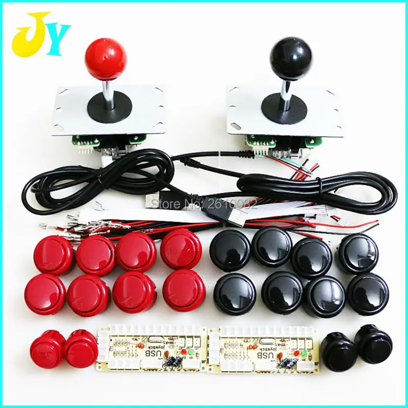 

2 Players Zero Delay Arcade USB Encoder To PC Joystick MAME Control panel + Sanwa Type Push Buttons + 5Pin joystick