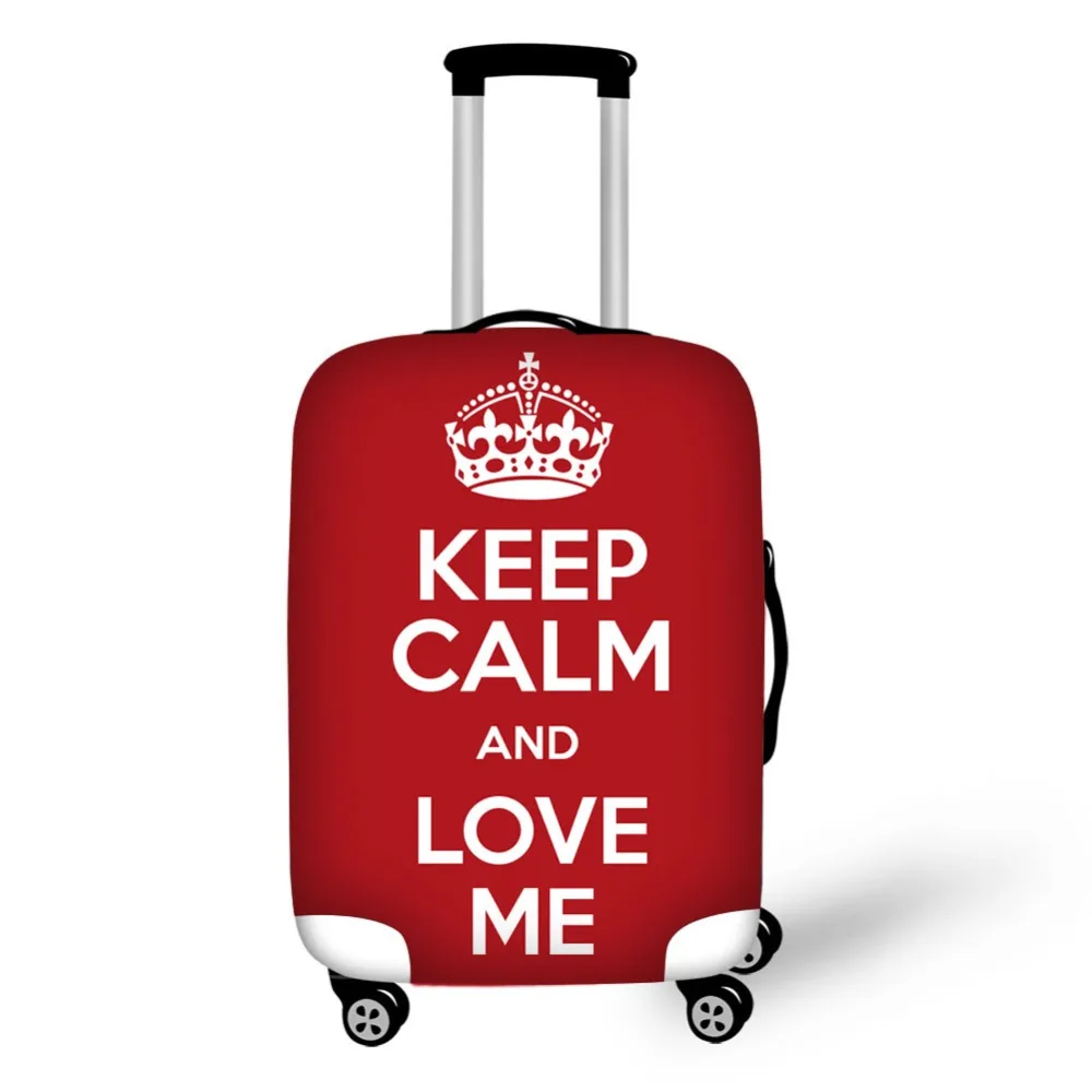 Keep Calm And Carry On Design Print Luggage Cover High Elastic Fabric