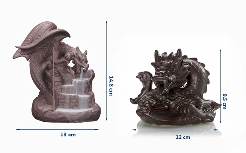 Керамический Дракон птерозавры обратного потока Reflux ладан горелка+ 10 шт. пирамидки благовоний домашний декор керамический орнамент благовония база