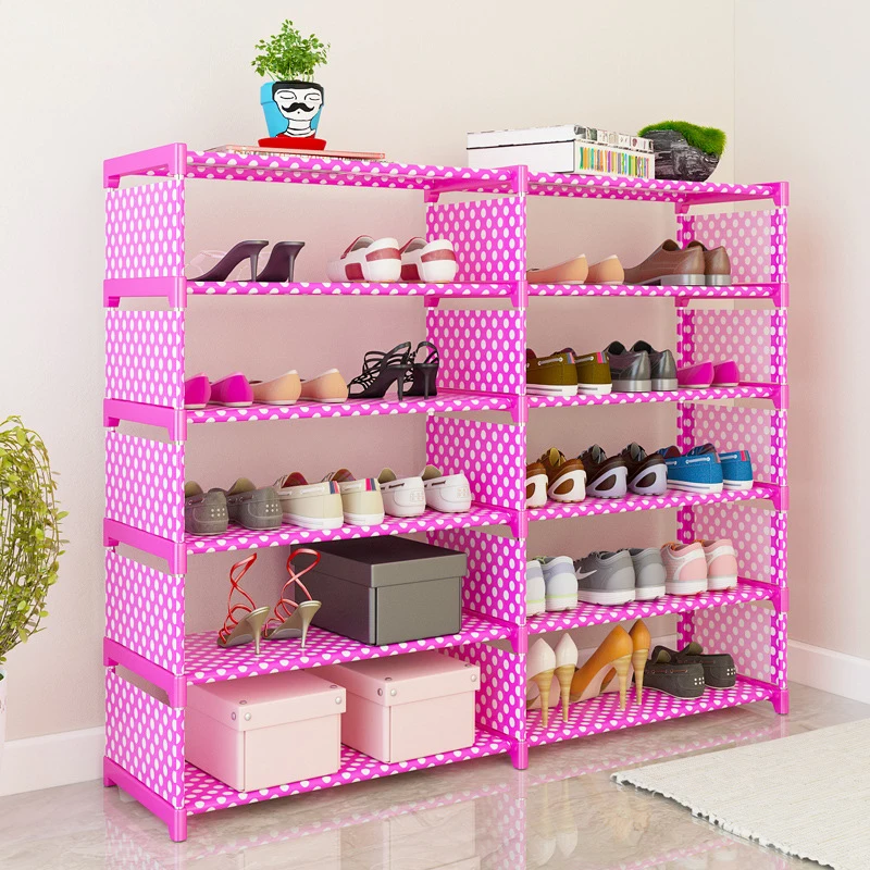 بسيطة متعددة الطبقات رف المنزلية خزانة القماش الغبار واقية الجمعية نوم عنبر رف للأحذية