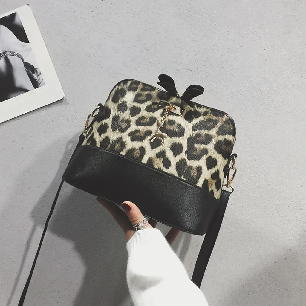Женская сумка через плечо сумка для женщин женский леопардовый принт через плечо подвесок с оленем в виде ракушки сумка через плечо сумка - Цвет: Хаки