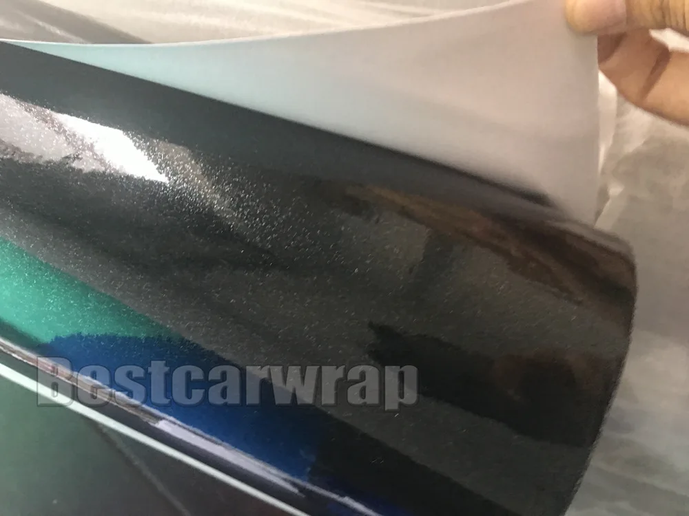 2017 Gloss Pearl metallic Black Car Wrap Vinyl With Air release sparkle