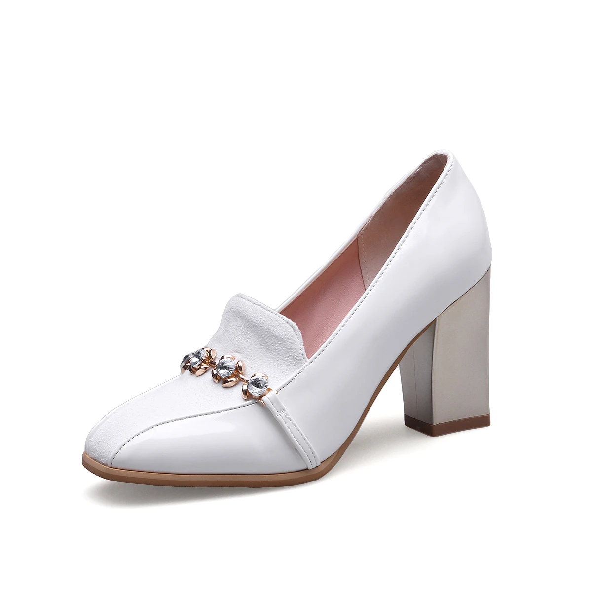 High Heels Shoes Women White Wedding Shoes Thick High Heels Fashion Party Pumps Footwear black Red Big Size43
