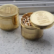 Креативный Мини 50 мм металлический сплав цинка Золотая монета курительная мельница Травяные специи пыльца ручной Muller трубы табака Точильщик L232