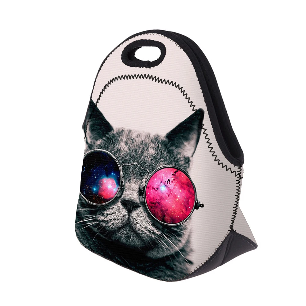 Deanfun сумка для ланча для женщин с 3D принтом кошки Partten неопрена на молнии портативный пикника Новая мода 50823
