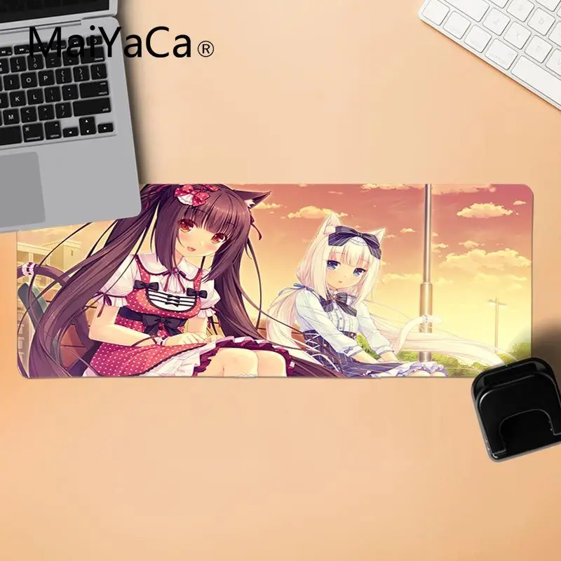 MaiYaCa милые девушки Chocola Nekopara уникальная настольная панель коврик для игровой мыши Удобная мышка коврик игровая защелка для мыши - Цвет: LockEdge 30x80cm