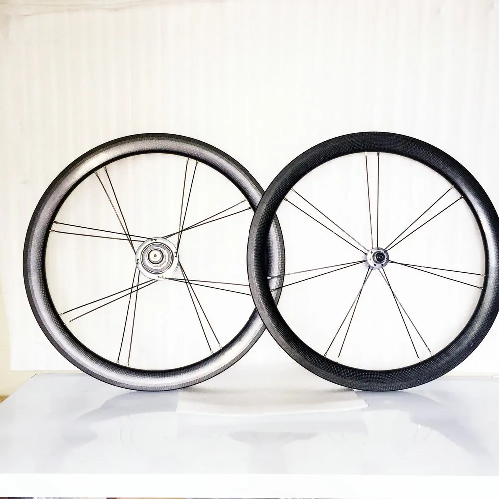 Sale SEMA 20inch 451 carbon wheels foldable bike American classis front14 /rear16 star lacing 11speed light weight 74 130 wheels 2