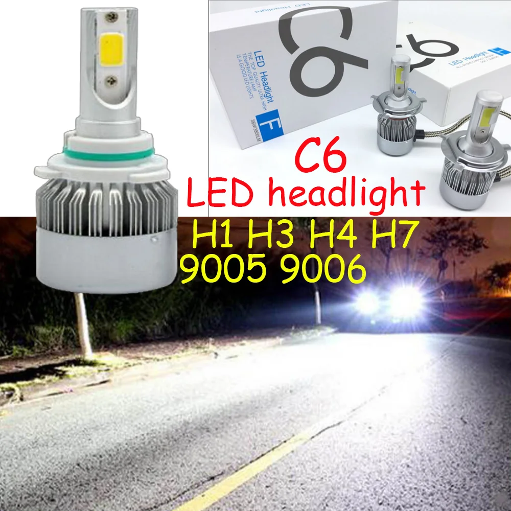 

car accessories,C6 Car LED Headlight,helmet,H1 H3 H7 H11 H4 H13 9004 9005 9006 9007 880 6000K Car Bulbs Headlamp,motorcycle