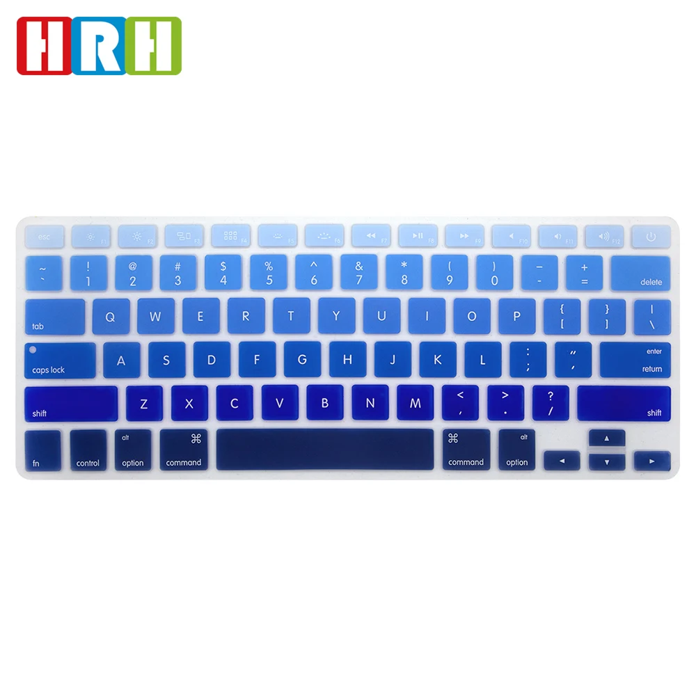 

HRH Wholesale 100pcs English Rainbow Silicone Keyboard Cover Keypad Skin Protector for Macbook Air Pro Retina 13 15 USA Version