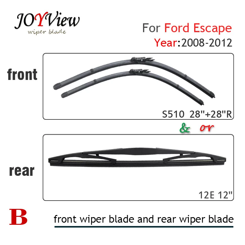 2012 ford escape wiper blade size