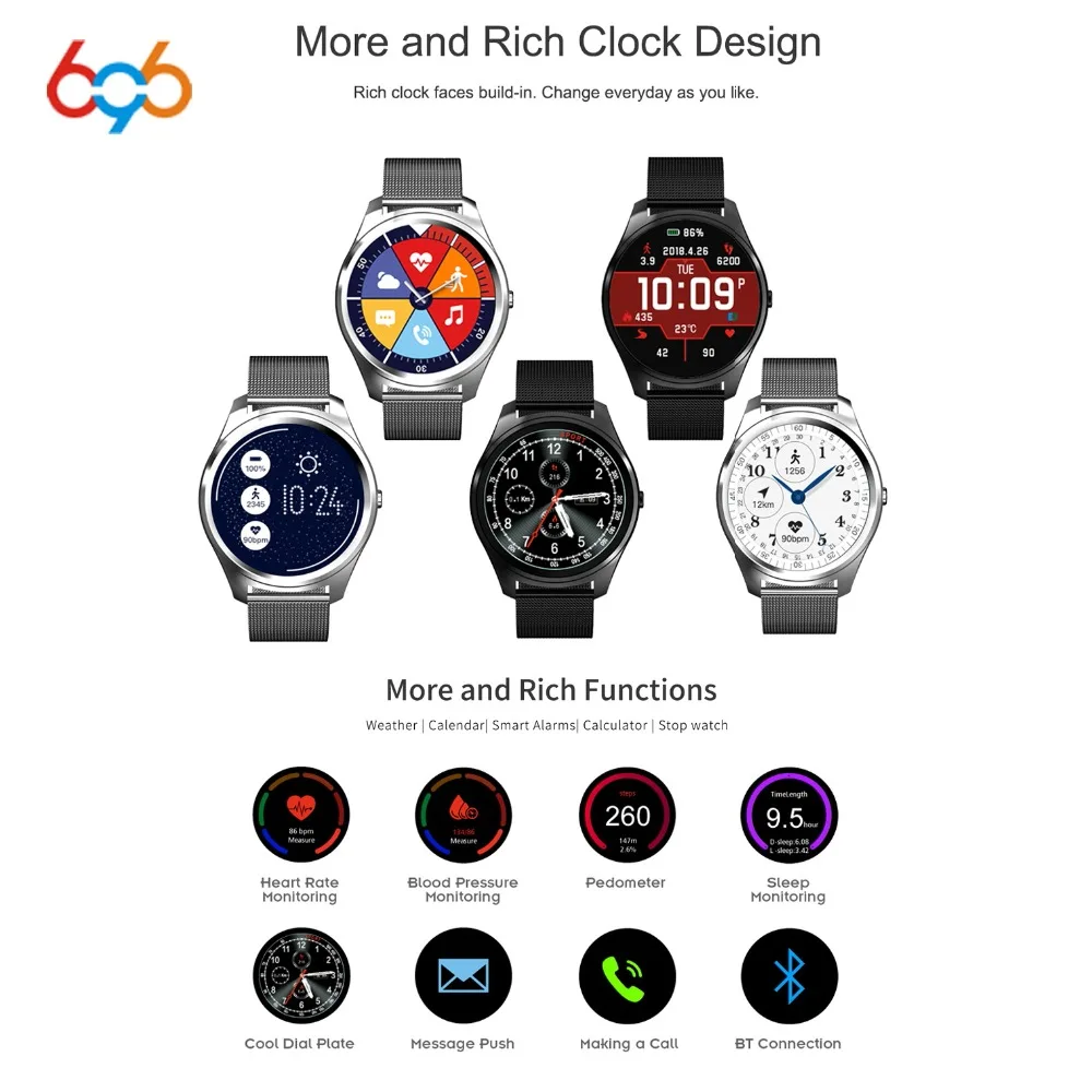 

696 Smart Watch Men X8 Smartwatch Heart Rate Blood Pressure Monitor Wristwatch Sport Fitness Tracker Bracelet for Android IOS