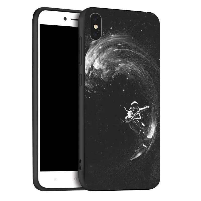 Чехол с изображением космонавта Луны для iPhone XR XS Max X 11 Pro Чехол s черный чехол для телефона с рисунком для iPhone 7 8 7Plus 8Plus 6S 6Plus чехол