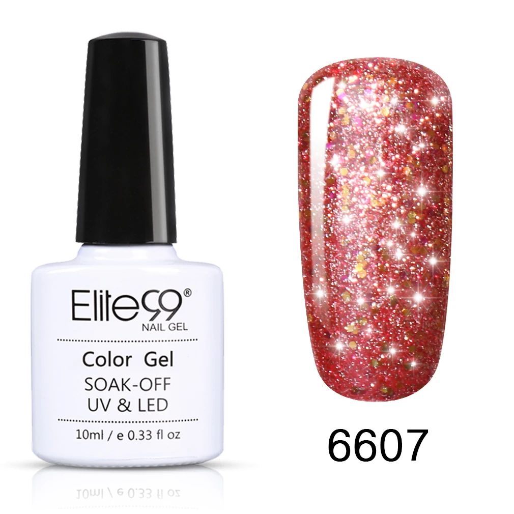Elite99 10 мл Звездный Гель-лак для ногтей Супер Bling Soak Off UV лампа Гель-лак Блеск Гель-лак маникюр лак для ногтей - Цвет: 6607