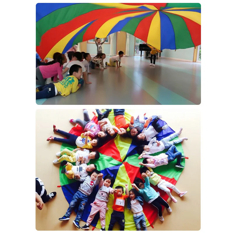 

Kids Parachute Toy with Handles Play Parachute Tent Mat Cooperative Games Birthday Gift LBShipping