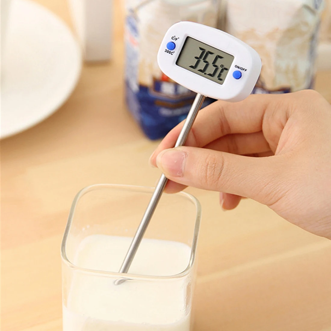 BBQ Meat Thermometer Rotatable Digital Food Thermometer Chocolate Oven Milk Water Oil Kitchen Cooking Electronic Probe