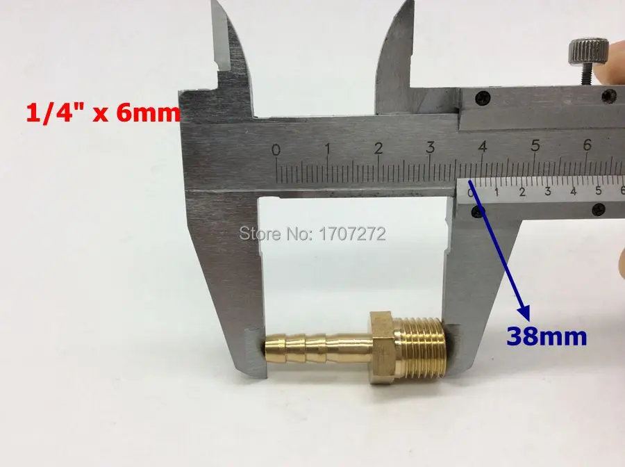 Медный фитинг 6 мм шлангов x 1/" дюймовый Мужской BSP латунный колючая Соединительная муфта Соединительный адаптер