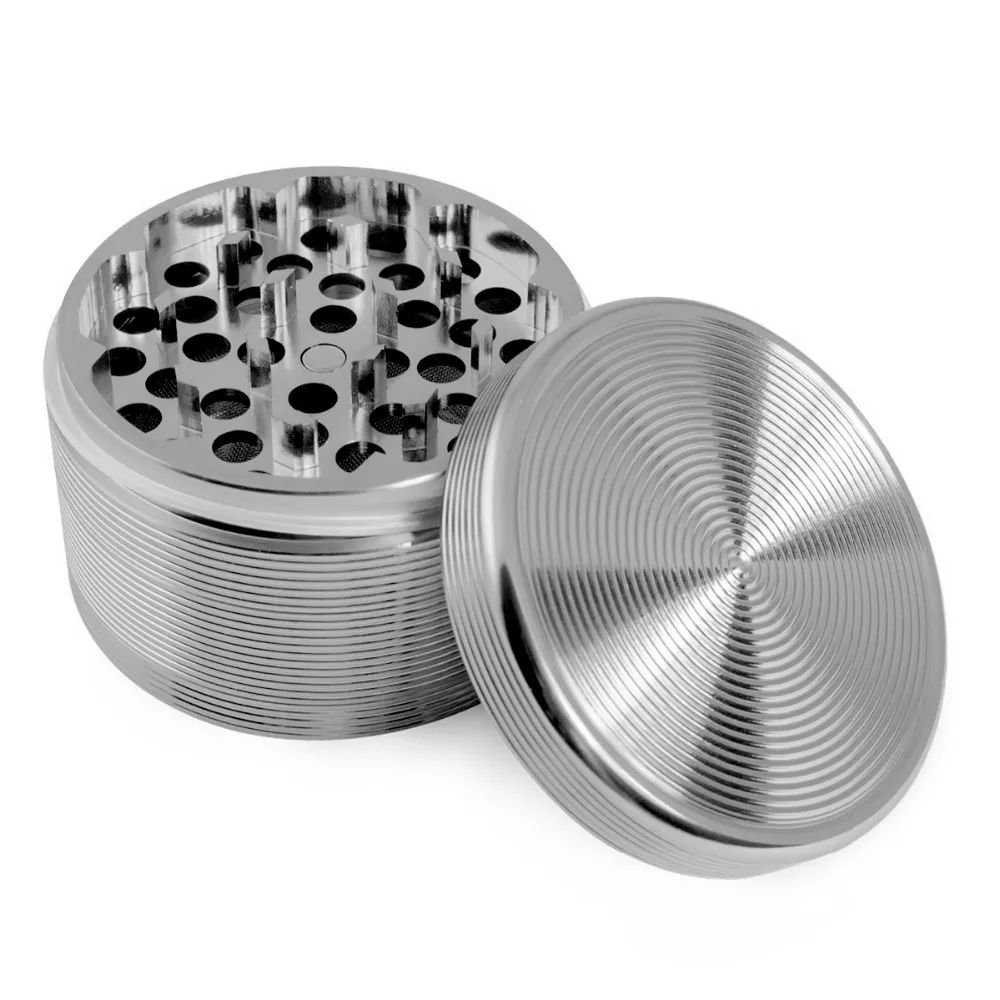 Formax420 2.5 Inch Aluminum Ripple Grinder 4 Parts Silver Color Herb