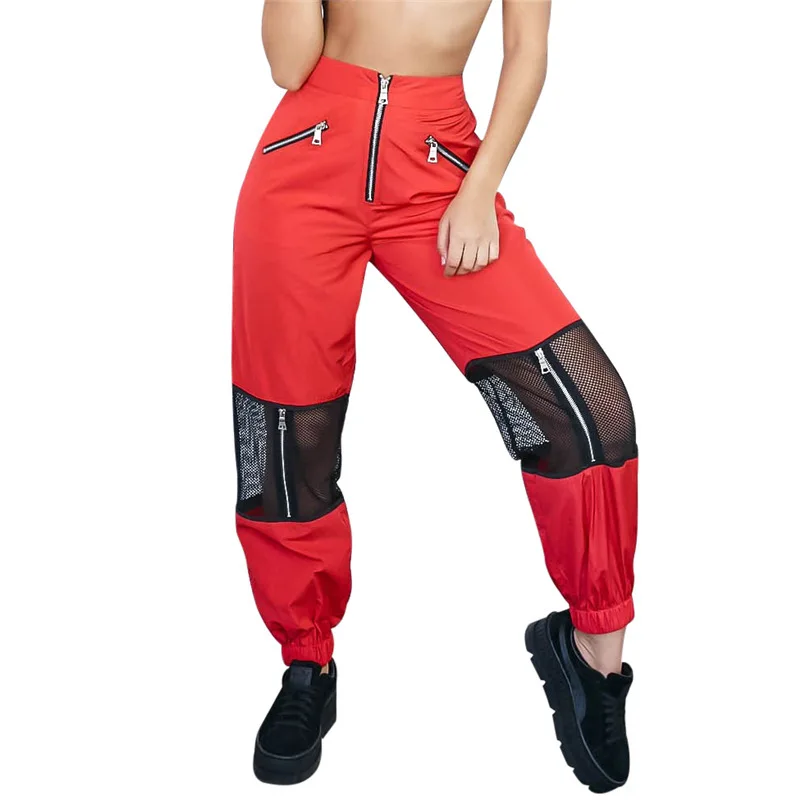 red cargo pants for women