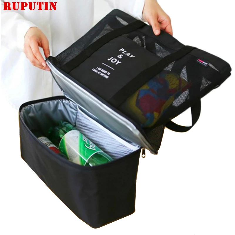 Bolsa do Refrigerador do Piquenique Bolsas de Fraldas do Bebê Garrafas de Alimentos Bolsa de Gelo Refrigerador da Cerveja Dupla Multifunções Ruputin Mãos Organizador Alimento Portátil