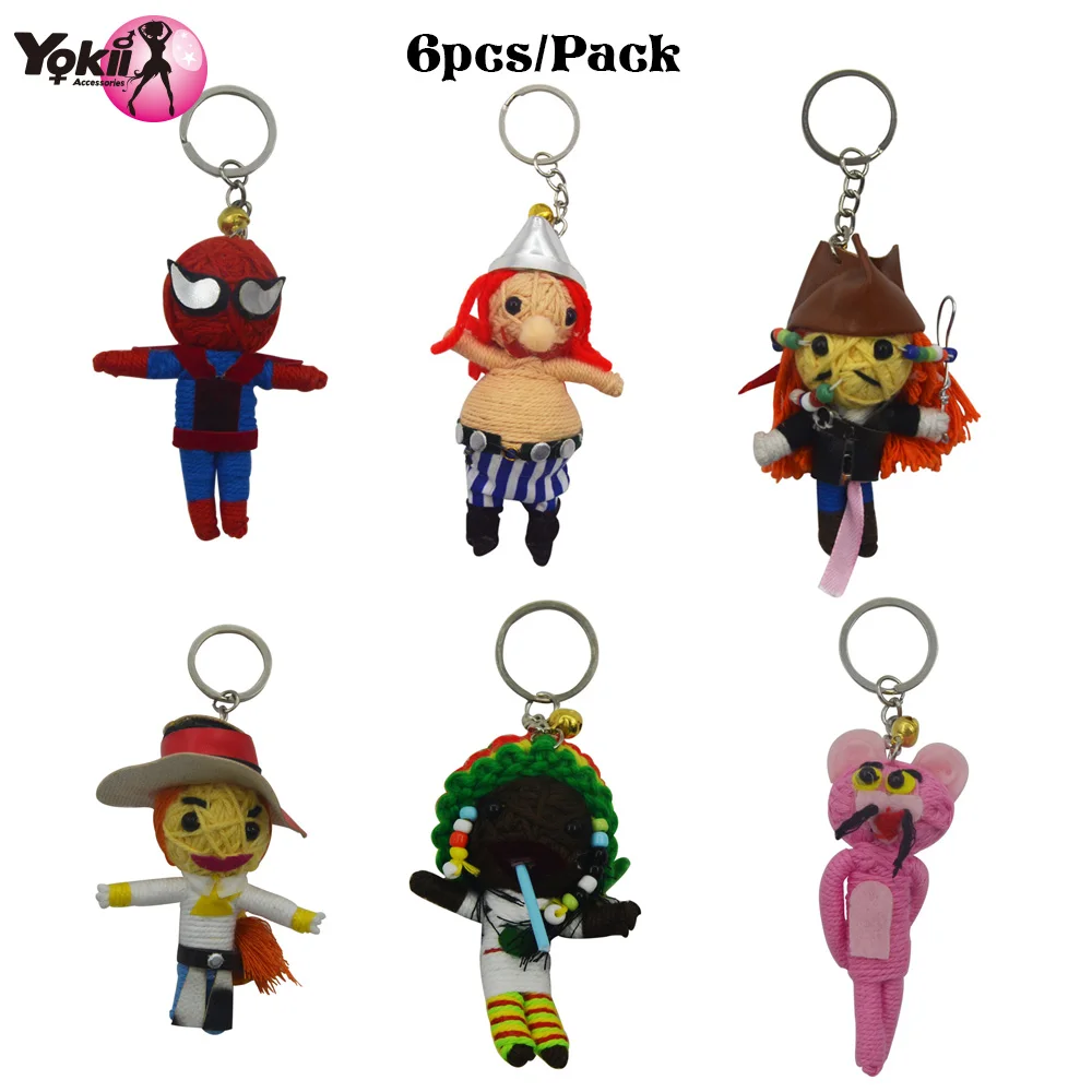 6pieces/set Lovely Toys Wholesale New Style Voodoo Doll Keychains little voodoo dolls