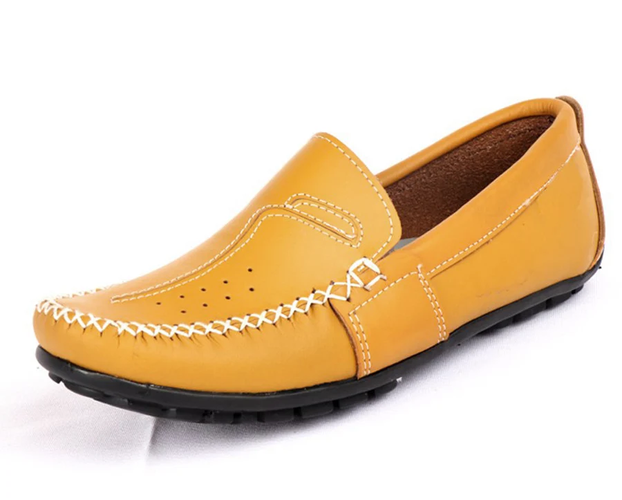 

2019 New Arrival Handmade mens Casual Simple Loafer Mujer Brown color Mens casual Leather flat Shoes 2019322