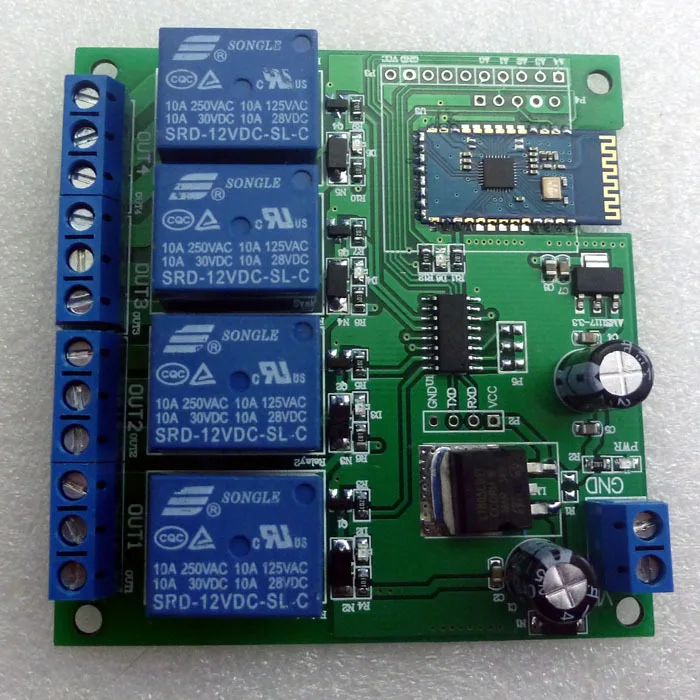 4 канальное bluetooth реле 12 В Android мобильный пульт дистанционного управления для