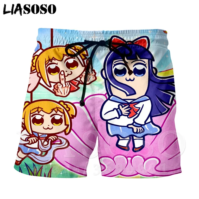 LIASOSO, 3D принт, аниме, поп-команда, Epic, Kawaii, для девочек, крутые, мужские шорты, летние пляжные шорты, пляжные шорты, шорты, хорошее качество, X1252