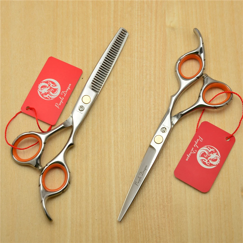 6 Inch 17.5cm Purple Dragon Professional Human Hair Scissors Salon Hairdressing Scissors Cutting