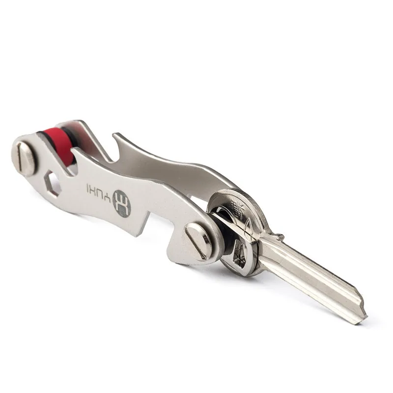 

Compact Key Organizer Premium Key Holder with Built-In Tools Bottle Opener/Phone Stand Metal Holder