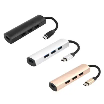 

USB3.1 Type-C Aluminum Alloy to 4 Port USB 3.0 Hub Splitter Adapter Cable