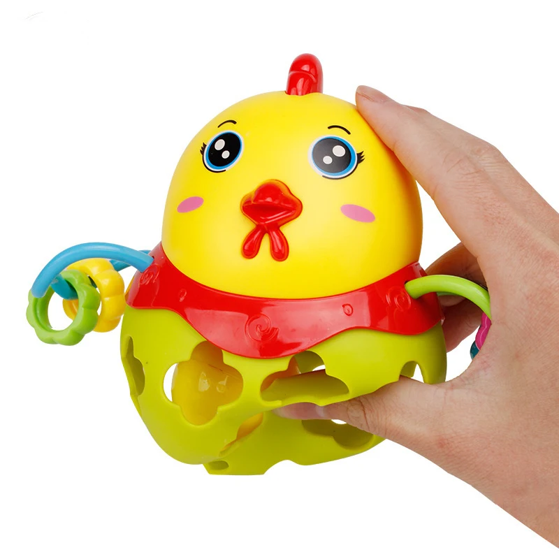 Baby Rattles Toys Intelligence Grasping Gums Animal Music Bells Hand Shake Toy Early Educational Gift for Newborns 1 PCS