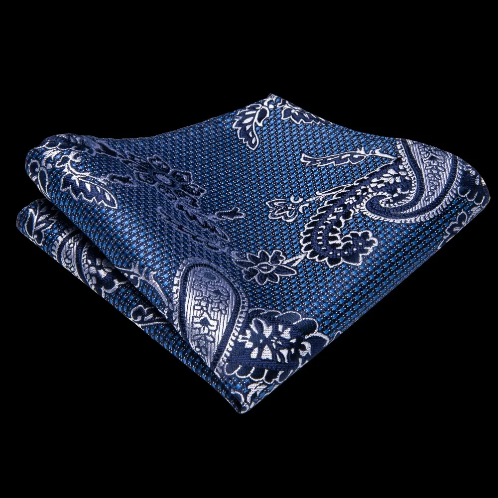 SJT-7184 DiBanGu Роскошные синий флористическая Галстуки для Для мужчин Hanky запонки Галстуки 150 см длинный галстук Бизнес Свадебный галстук