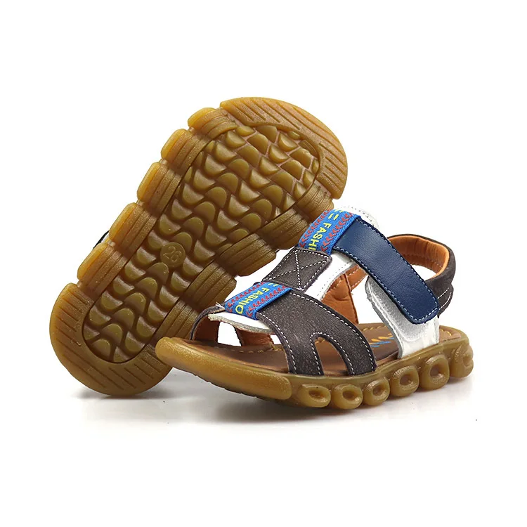 

2020 new hot sale fashion genuine leather children outdoor beach sport sandals infant kids shoes Anti-skid shoes boys sandals