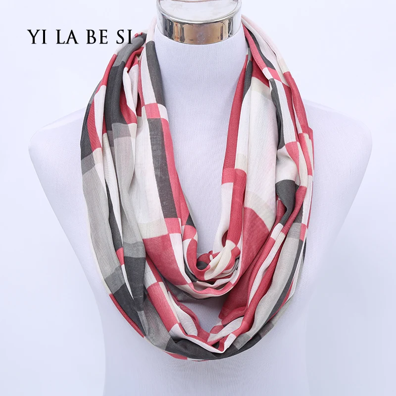 Classics Fashion Plaid Style Infinity Scarfs Winter Warm Plaid Woman Tube scarf font b Tartan b