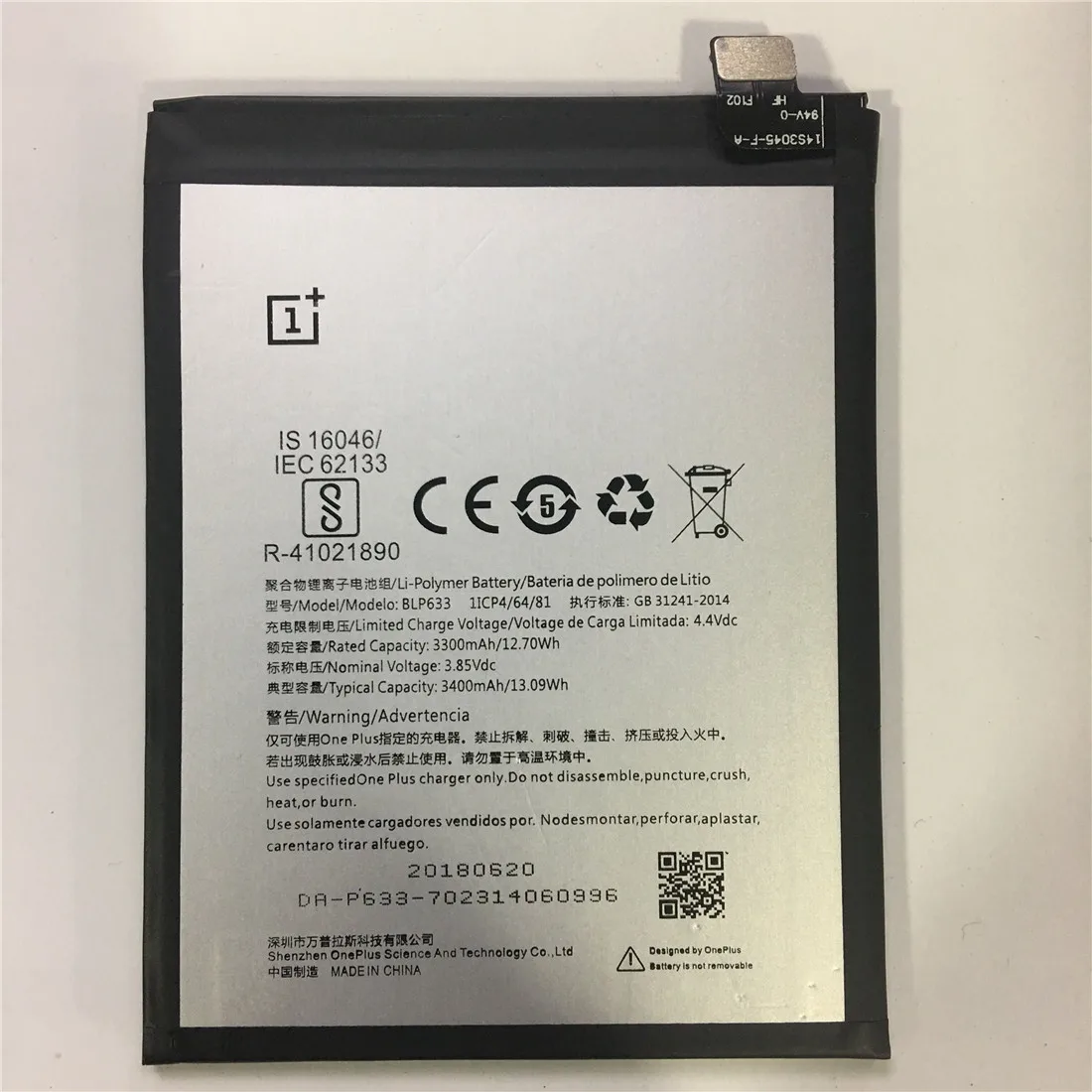 

2018 100% Original for Oneplus 3T Battery High Quality 3400mAh BLP633 Replacement for Oneplus Three T Smartphone+track code