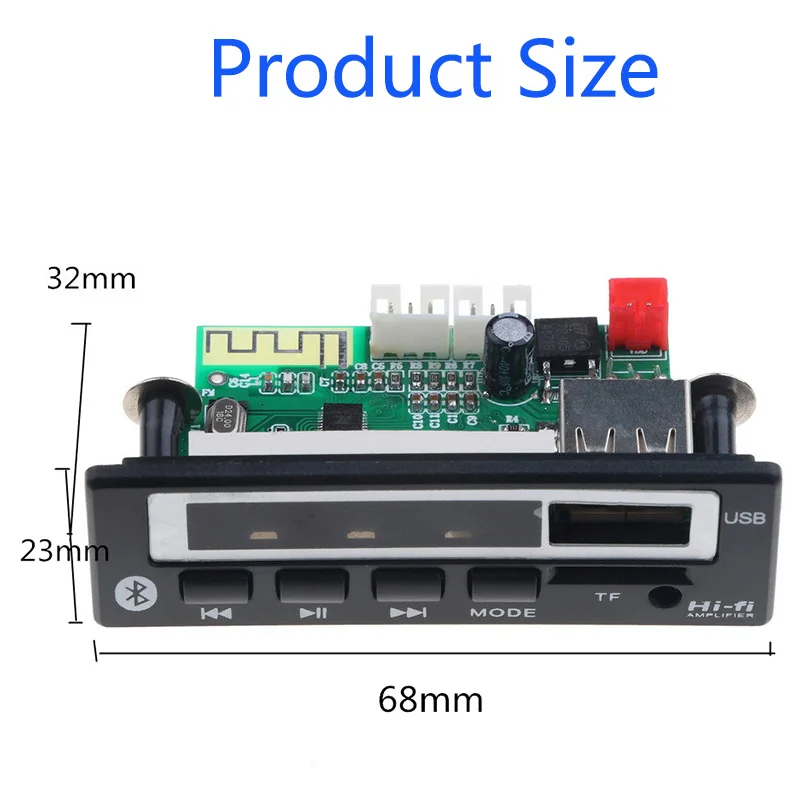 USB 1 Din Bluetooth автомобильный комплект AUX 5 в 12 В Mp3 игровая панель модуль музыкальный динамик fm-радио V5.0 беспроводной приемник аудио адаптер