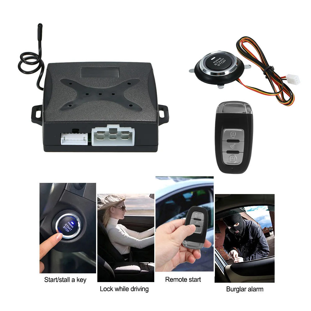 

Car Styling Car Alarm System Intelligent PKE Keyless Entry Push Button Engine Ignition Start Stop Remote Starter alarm for car