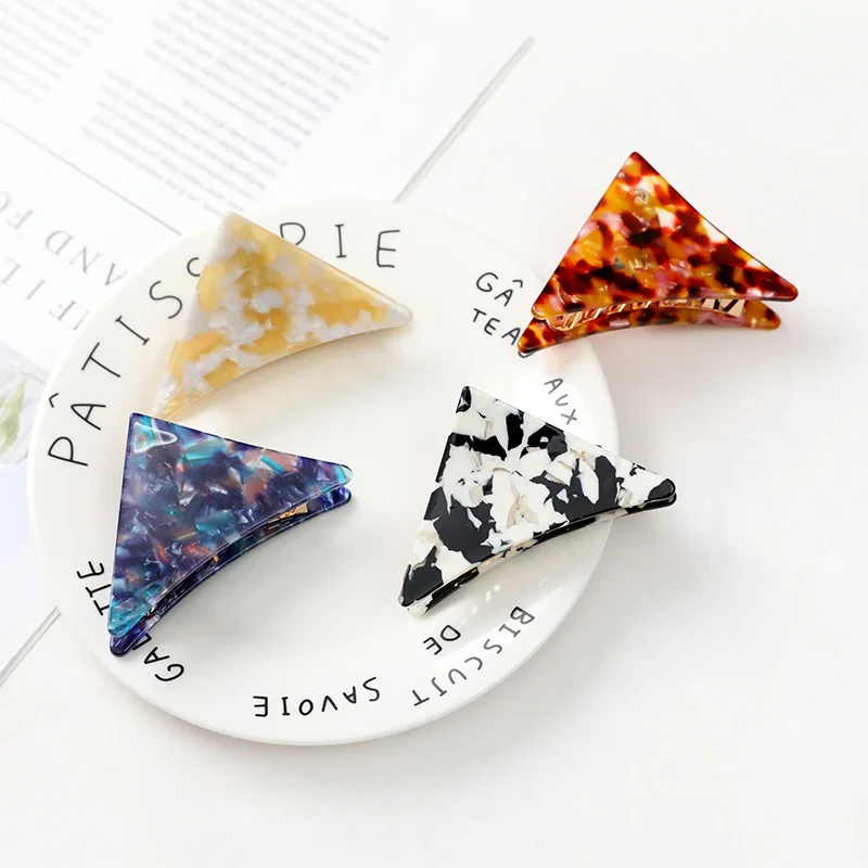 

1PC Hair Clips For Girls Acetate Sheet Large Triangle Hair Clips Gripper Headwear Elegant Adult Hairpin Jewelry G0430